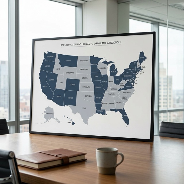 mca state regulation map Maine - licensed vs unregulated jurisdictions