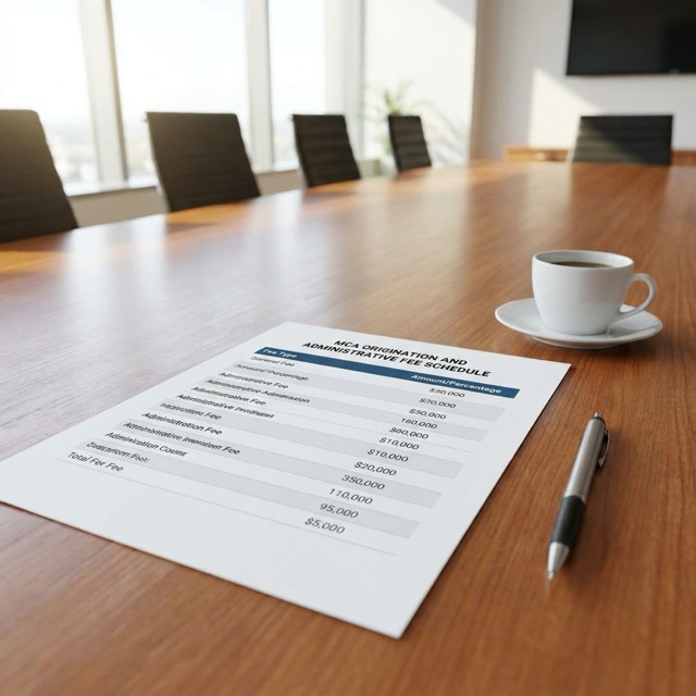 mca origination and administrative fees Maine - typical fee schedule